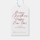 Rood minimalistisch modern script Vrolijk kerstfee Cadeaulabel (Voorkant)