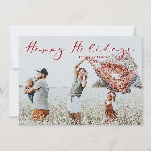 Rood minimalistisch Prettige feestdagen modern scr (Voorkant)