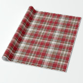 Rood, Mocha & Cream Plaid #2 Cadeaupapier (Uitgerold)