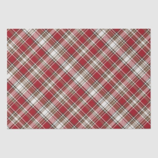 Rood, Mocha & Cream Plaid #2 Tissuepapier (Voorkant)