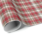 Rood, Mocha & Cream Plaid Cadeaupapier (Rol Hoek)