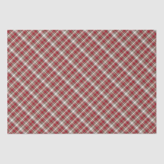 Rood, Mocha & Cream Plaid Tissuepapier (Voorkant)