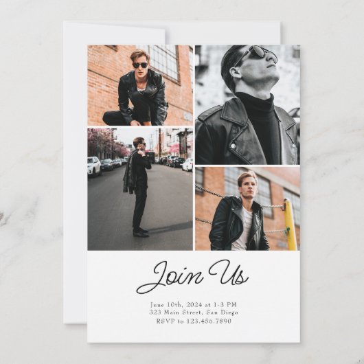 Rood Modern Bold Klasse van 2024 Afstuderen Kaart (Achterkant)