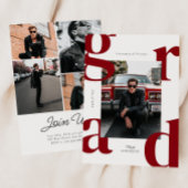 Rood Modern Bold Klasse van 2024 Afstuderen Kaart