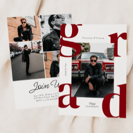 Rood Modern Bold Klasse van 2024 Afstuderen Kaart