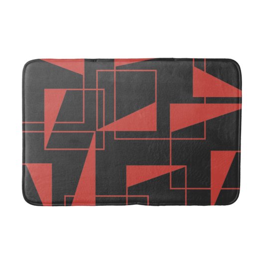 Rood, modern, dynamisch, trendgeometrisch patroon badmat (Voorkant)