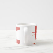 Rood, modern, dynamisch, trendgeometrisch patroon espresso kop (Achterkant)