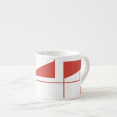 Rood, modern, dynamisch, trendgeometrisch patroon espresso kop (Voorkant rechts)