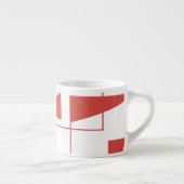 Rood, modern, dynamisch, trendgeometrisch patroon espresso kop (Rechts)