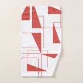Rood, modern, dynamisch, trendgeometrisch patroon handdoek (Handdoek)