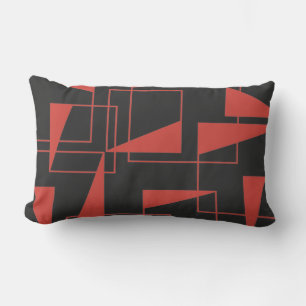 Rood, modern, dynamisch, trendgeometrisch patroon kussen