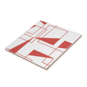 Rood, modern, dynamisch, trendgeometrisch patroon tegeltje (Zijkant)