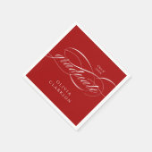 Rood Modern Elegant Script Graduation Party Servet (Hoek)