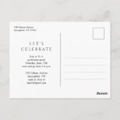 Rood Modern Elegant Script Photo Graduation Party Briefkaart (Achterkant)