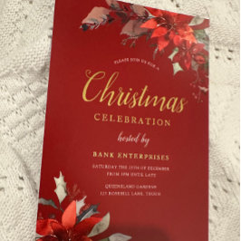 Rood Modern Feestelijk Corporate Christmas Party G Folie Uitnodiging