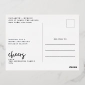 Rood Modern Goud Vrolijk Foto Kerstmis Folie Feestdagen Briefkaart (Achterkant)