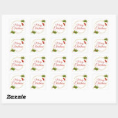 Rood Modern Merry Christmas Square Sticker (Vel)
