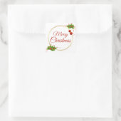 Rood Modern Merry Christmas Square Sticker (Tas)