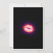 Rood Modern Minimal Neon Lips Talk Dertig Verjaard Kaart (Achterkant)