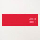 Rood Modern Minimalist Elegant Jouw naam Yogamat (Achterkant (horizontaal))