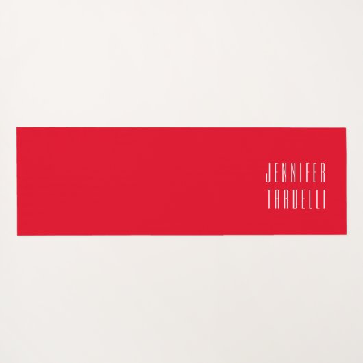 Rood Modern Minimalist Elegant Jouw naam Yogamat (Achterkant (horizontaal))