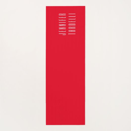 Rood Modern Minimalist Elegant Jouw naam Yogamat (Achterkant)