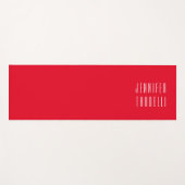 Rood Modern Minimalist Elegant Jouw naam Yogamat (Voorkant (horizontaal))
