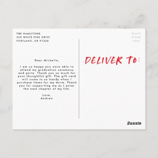 Rood | Modern Paint Splatter Foto bedankt Briefkaart (Achterkant)