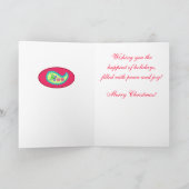 Rood Modern Paisley Patroon Vrolijk Kerstfeest Feestdagen Kaart (Binnen)