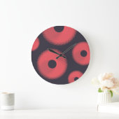 Rood, modern, stedelijk, leuk abstract geometrisch grote klok (Huis)