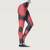 Rood, modern, stedelijk, leuk abstract geometrisch leggings (Rechts)