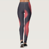 Rood, modern, stedelijk, leuk abstract geometrisch leggings (Achterkant)