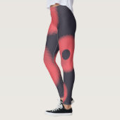 Rood, modern, stedelijk, leuk abstract geometrisch leggings (Links)