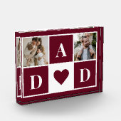 Rood Modern Vaderdag Twee Familie Fotoblok (Links)