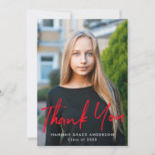 Rood | Moderne Afstuderen van de Foto van het Manu Bedankkaart (Voorkant)