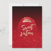 Rood Moderne spotlight bokeh vlinder jurk tiara Kaart (Achterkant)