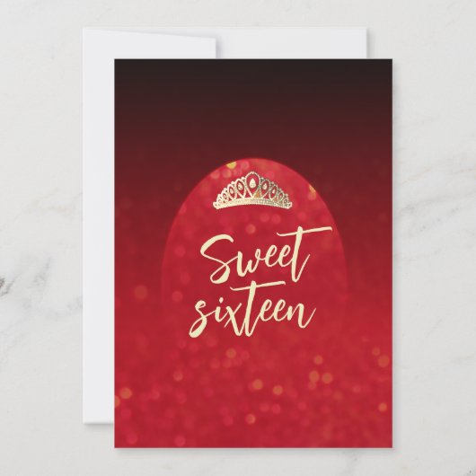 Rood Moderne spotlight bokeh vlinder jurk tiara Kaart (Achterkant)