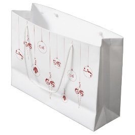 Rood Monogram Bauble Kerst Ornamenten Gift Bag Groot Cadeauzakje
