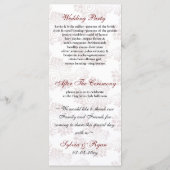 rood monogram bruiloft programma programmakaart (Achterkant)