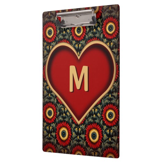  rood  monogram hartklembord klembord (Links)