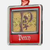 rood monogram P Metalen Ornament (Links)