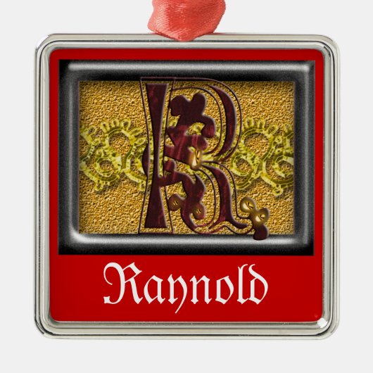 rood monogram R Metalen Ornament (Voorkant)