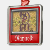 rood monogram R Metalen Ornament (Links)