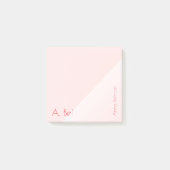 Rood monogram statement transparantie post-it® notes (Voorkant)