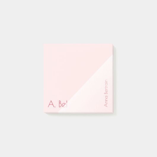 Rood monogram statement transparantie post-it® notes (Voorkant)