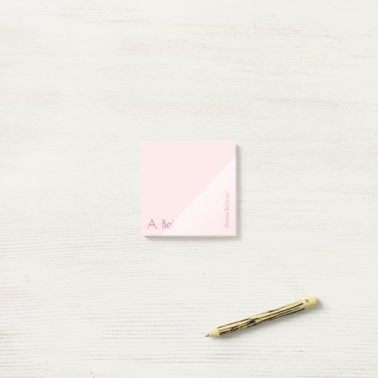Rood monogram statement transparantie post-it® notes (Op bureau)
