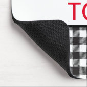 Rood Monogram zwart en witte buffelplaat Muismat (Hoek)