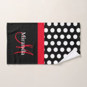 Rood Monogram Zwart Wit Polka Dot Badhanddoek Set Bad Handdoek (Handdoek)