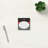 Rood Monogram Zwart Wit Polka Dot Post-it® Notes (Kantoor)
