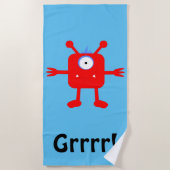 Rood monster - Beach Blanket Strandlaken (Voorkant)